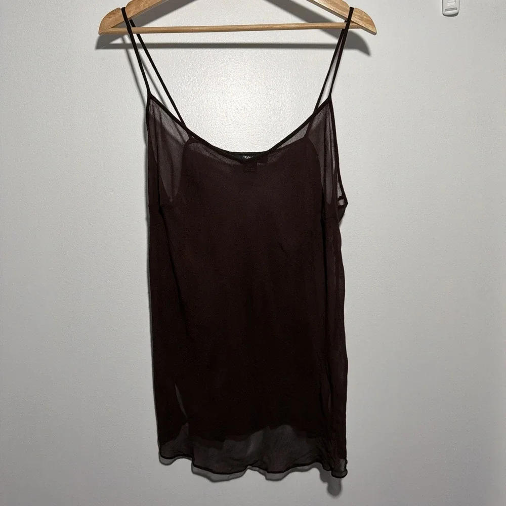 Style & Co Women's Sheer 18w Rayon Camisole Top